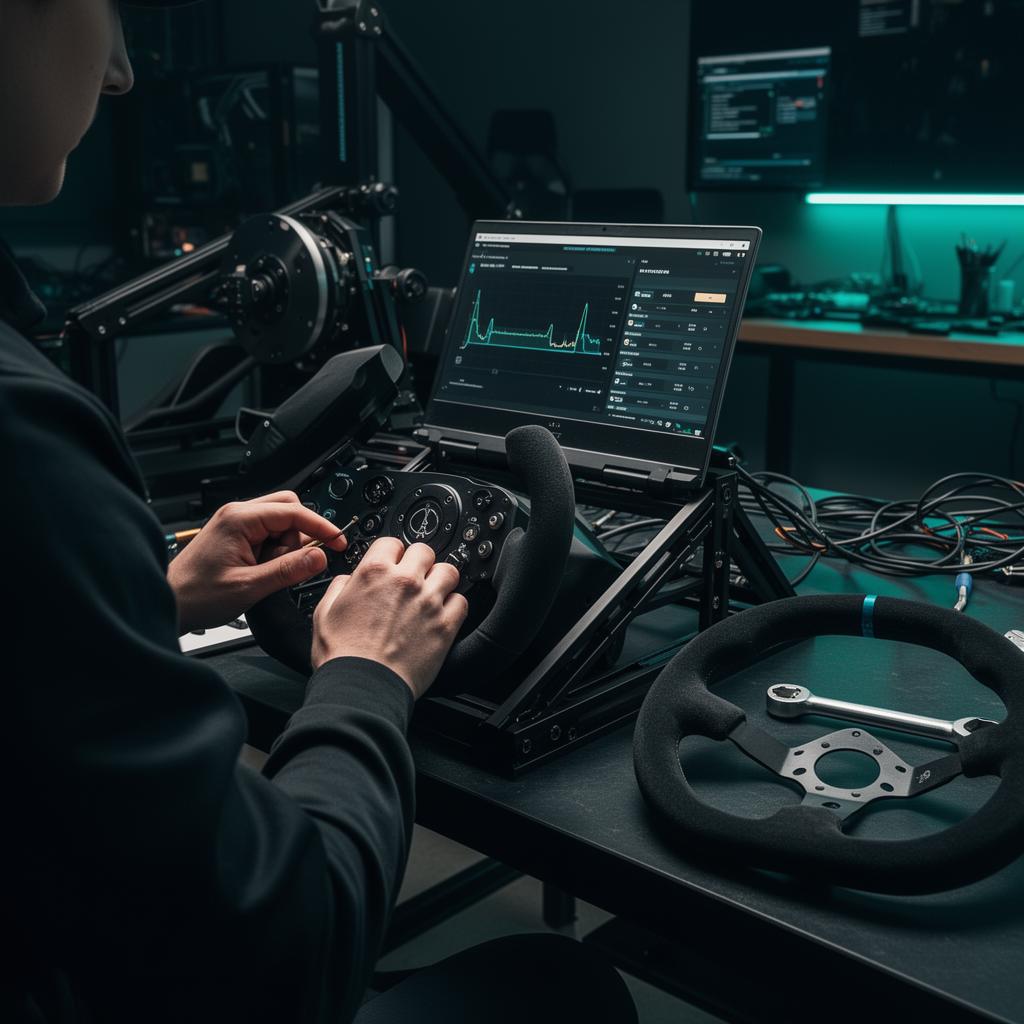 SIM IQ technician calibrating a rig